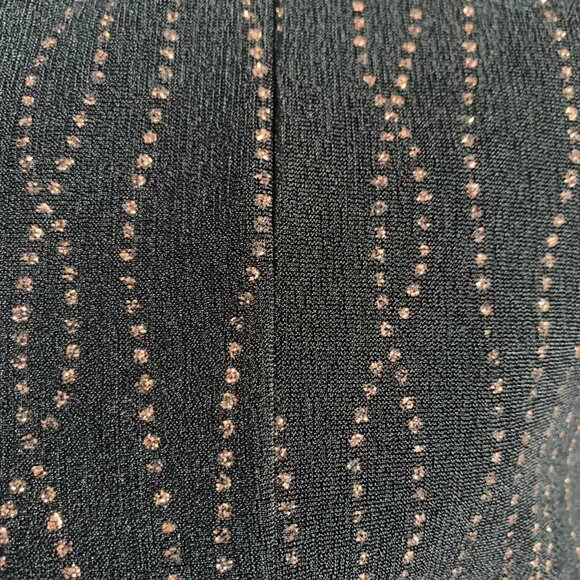 Heart & Soul Gold & Black Sparkle Skirt With Wavy Dot Pattern Women's Medium - Picture 3 of 4